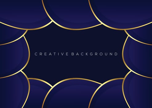 dark blue with luxury line decoration background design vector