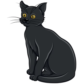Black cat cartoon vector design