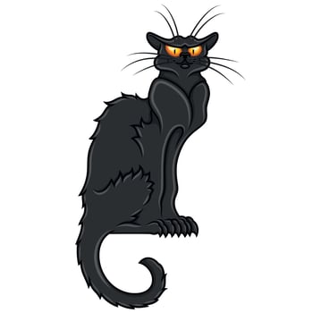 Black cat cartoon vector design
