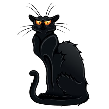 Black cat cartoon vector design