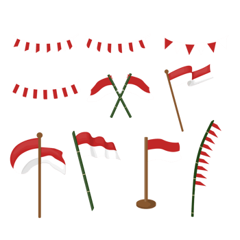 Set of Indonesian Flag png