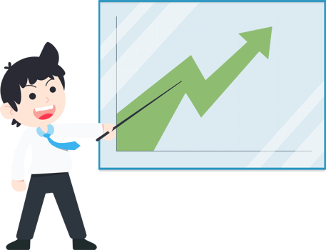 SD Business Man Present the line graph with good results png