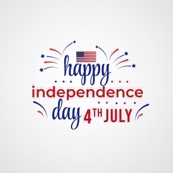 USA Independence Day Celebration, Happy 4th of July greeting card vector