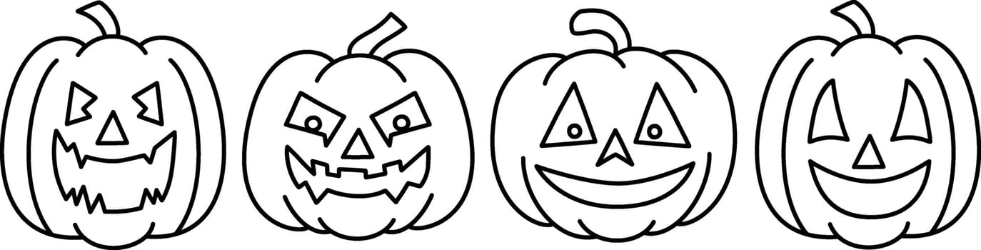 Halloween pumpkin doodle. Halloween pumpkin icon with a face Pro Vector