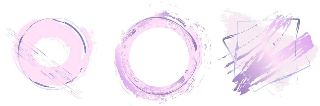 Circle frames for Valentine day and Christmas set. Creative art frames created using grunge stains of gold and pink gold. To style your text, copy space vector