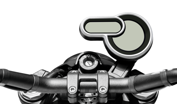 Handle bar motorcycle view with digital dashboard png