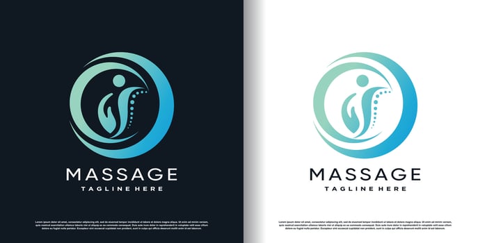 chiropractic logo design vector with creative  unique concept premium vector