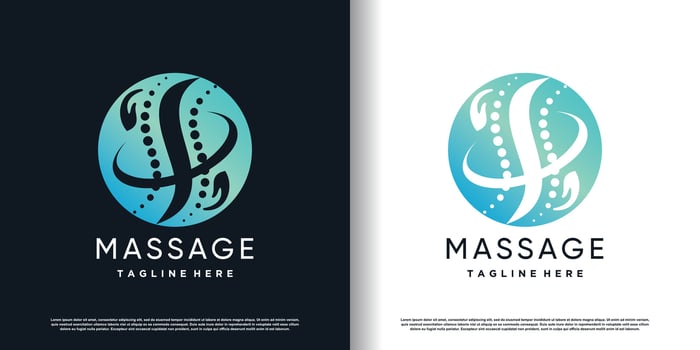 chiropractic logo design vector with creative  unique concept premium vector