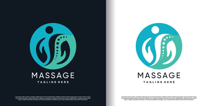 chiropractic logo design vector with creative  unique concept premium vector