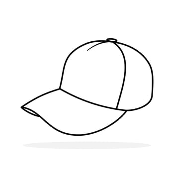 Baseball cap icon isolated on white background. Front and side view Editable stroke vector illustration.