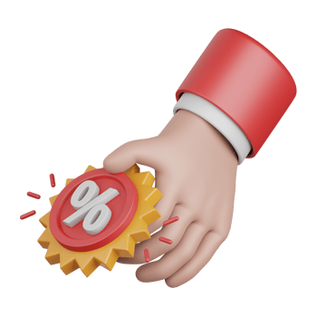 3d rendering discount isolated useful for ecommerce, business, retail, store, online, delivery and marketplace design element png