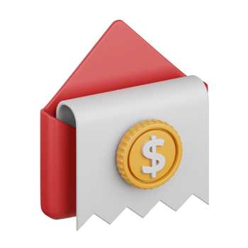 3d rendering bill isolated useful for ecommerce, business, retail, store, online, delivery and marketplace design element png