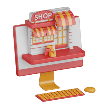 3d rendering online store isolated useful for ecommerce, business, retail, store, online, delivery and marketplace design element png