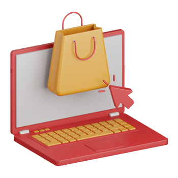 3d rendering online shopping isolated useful for ecommerce, business, retail, store, online, delivery and marketplace design element png