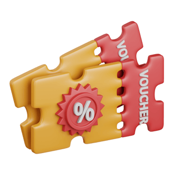 3d rendering voucher isolated useful for ecommerce, business, retail, store, online, delivery and marketplace design element png