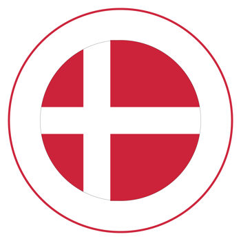 Flag of Denmark in design shape. Danish Flag. png
