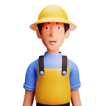 3D Farmer character png