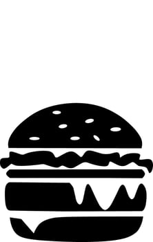 Burger icon logo vector silhouette. Fit for FNB business.