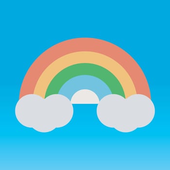 rainbow and clouds vector