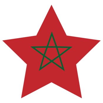 Flag of Morocco in design shape. Morocco flag in design shape. png