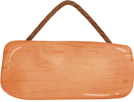 Watercolor illustration of wooden sign board. png