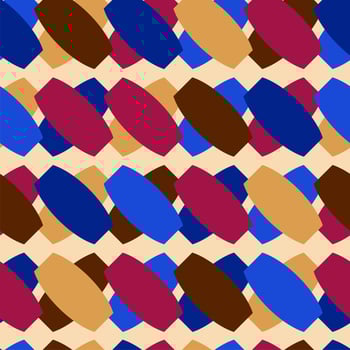 Abstract pattern seamless design. Colorful shapes on beige background. vector
