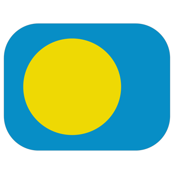 Palau flag in shape. Flag of Palau in shape png