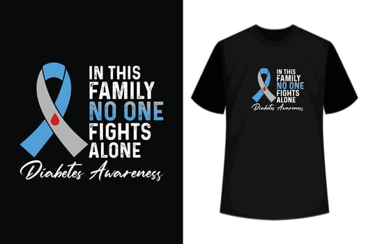 In This Family No One Fights Alone Shirt Diabetes Awareness T-Shirt vector