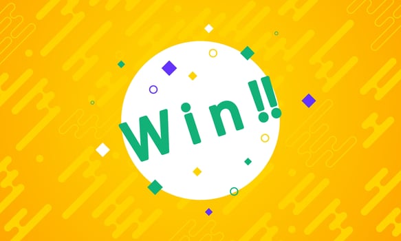 Winer sign. Congratulations win banner. Abstract liquid shape Orange gradient template banner with gradient color dot technology background Design with vector design
