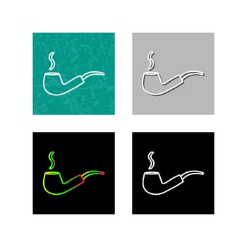 Unique Lit Smoking Pipe Vector Icon