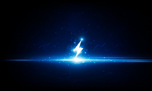 Abstract pixel private Lightning bolt open Light out technology and electricity background Hitech communication concept innovation background,  vector design