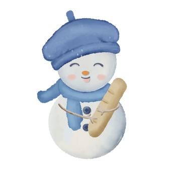 Snowman with different poses watercolor hand drawn illustration png