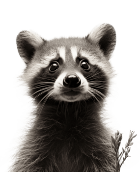 Portrait of Raccoon isolated. Illustration png