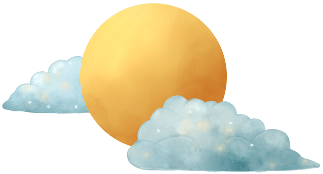 Full Moon Cloud Chuseok collection Watercolor drawing illustration hand drawn clip art png