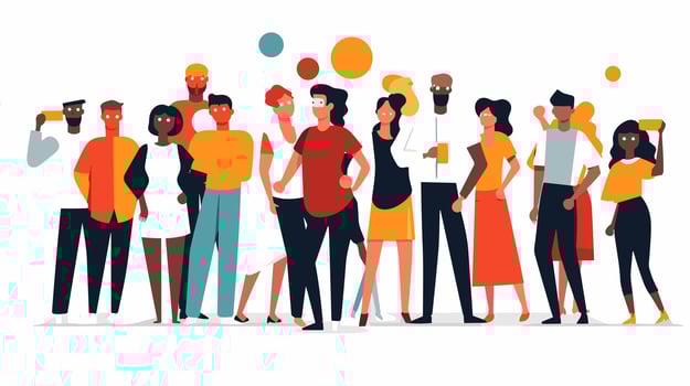 Youthful Spirit Shines Dynamic Image of Young People Banner Celebrating Energy, Creativity, and Empowerment vector