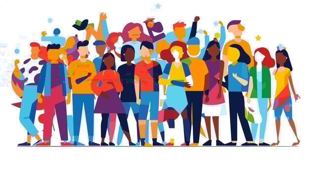 Youthful Spirit Shines Dynamic Image of Young People Banner Celebrating Energy, Creativity, and Empowerment vector