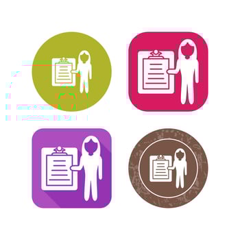 Unique Female Presenter Vector Icon