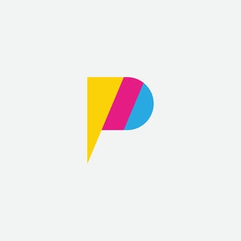 Letter P Printing Logo Vector Template