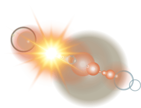 Yellow Sun rays with beams and glare isolated on transparent background. Lens flare light effect. png