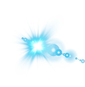 Blue Sun rays with beams and glare isolated on transparent background. Lens flare light effect. png