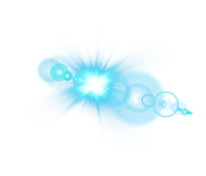 Blue Sun rays with beams and glare isolated on transparent background. Lens flare light effect. png