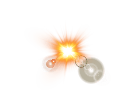 Yellow Sun rays with beams and glare isolated on transparent background. Lens flare light effect. png