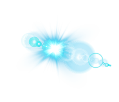 Blue Sun rays with beams and glare isolated on transparent background. Lens flare light effect. png