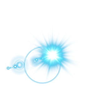Blue Sun rays with beams and glare isolated on transparent background. Lens flare light effect. png