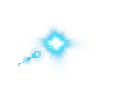Blue Sun rays with beams and glare isolated on transparent background. Lens flare light effect. png