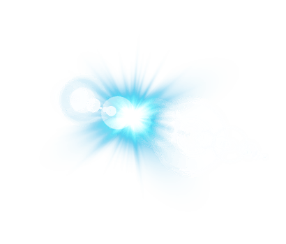 Blue Sun rays with beams and glare isolated on transparent background. Lens flare light effect. png
