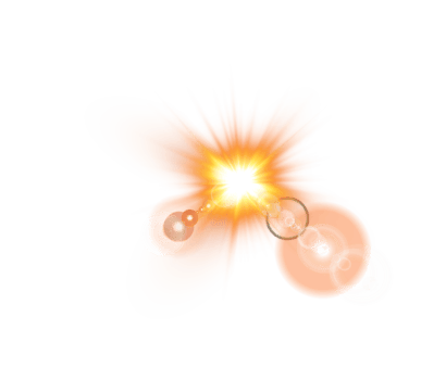 Yellow Sun rays with beams and glare isolated on transparent background. Lens flare light effect. png