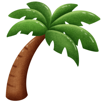 Summer beach coconut tree png