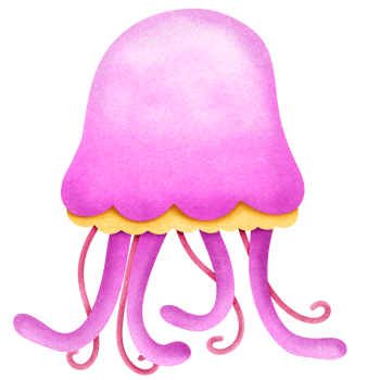 Cute purple jellyfish png