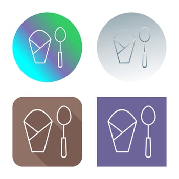Spoon and Napkin Vector Icon